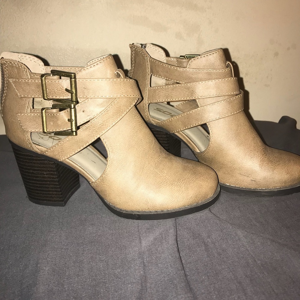 Tan booties